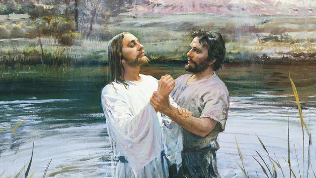 Le baptême de Jésus-Christ par Jean-Baptiste.